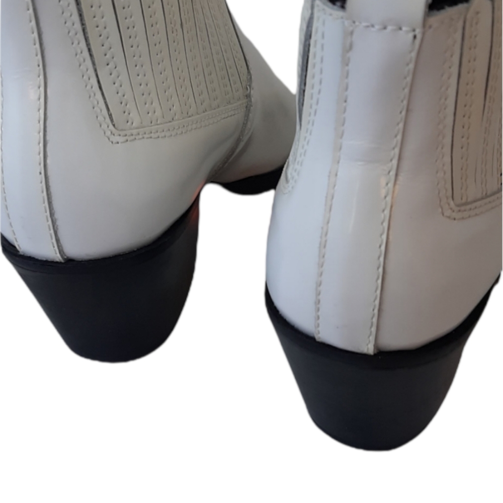 MNG WHITE LEATHER ANKLE BOOTS - Picture 7 of 11
